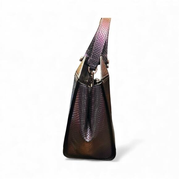 Henri Bendel iridescent petrol satchel handbag - Picture 4 of 10